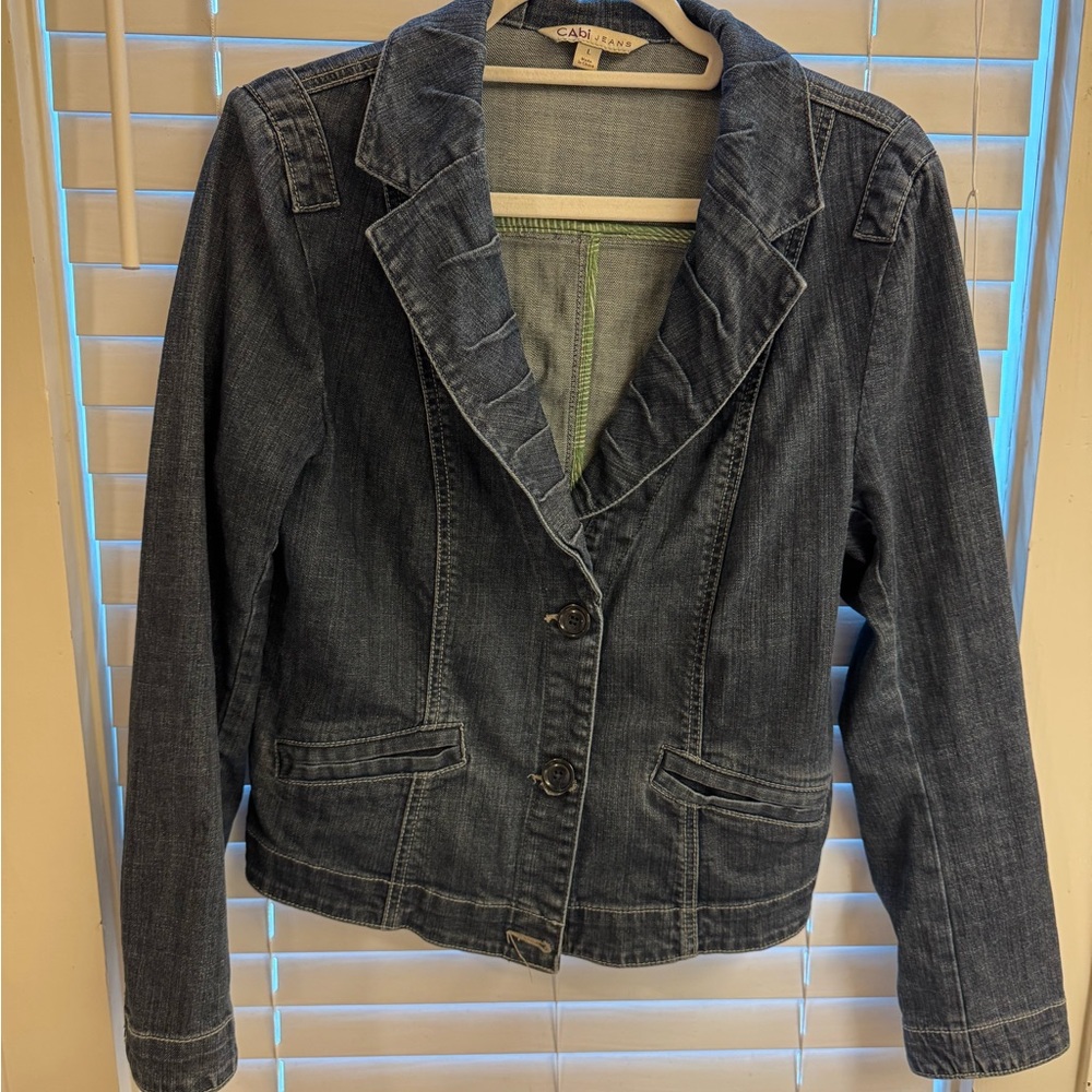 CAbi Women's Dark Blue Denim Blazer